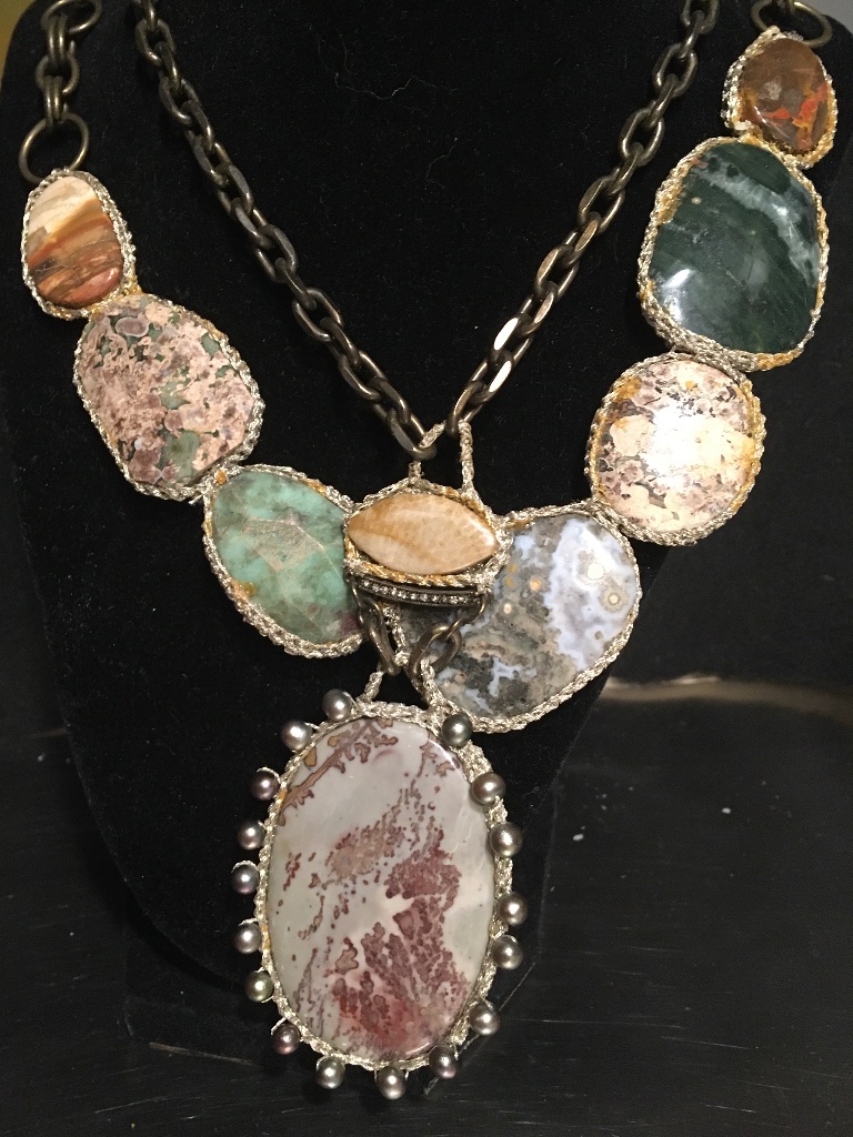 Vintage Quartz And Silver Necklace Set